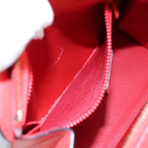 CELINE Hand Bag Leather Orange Gold Auth 97815 - Picture 11 of 16